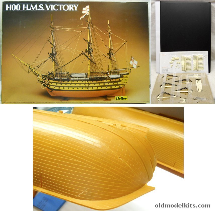 Heller 1/100 HMS Victory with Sails And All D Fischer PE and Resin Sets plastic model kit